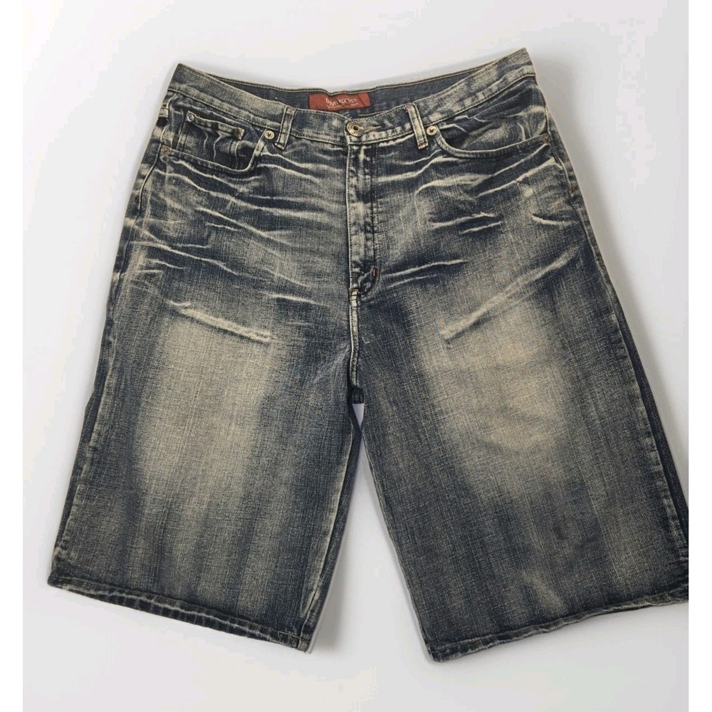 Brooklyn Xpress Jean Shorts Men 38 Y2k Loose Baggy Hip Hop Skate 90s Jorts